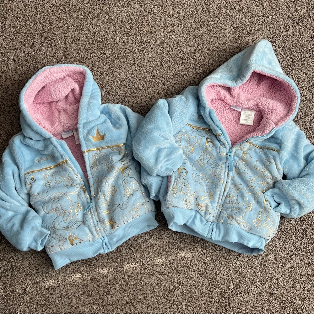 Disney Blue and Pink Kids Jacket with Gold Accents
